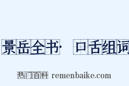 景岳全书·口舌组词是什么意思的图片